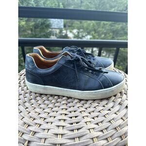 Massimo Dutti Women’s 42 EU Navy Blue Napa Leather Casual Sneakers